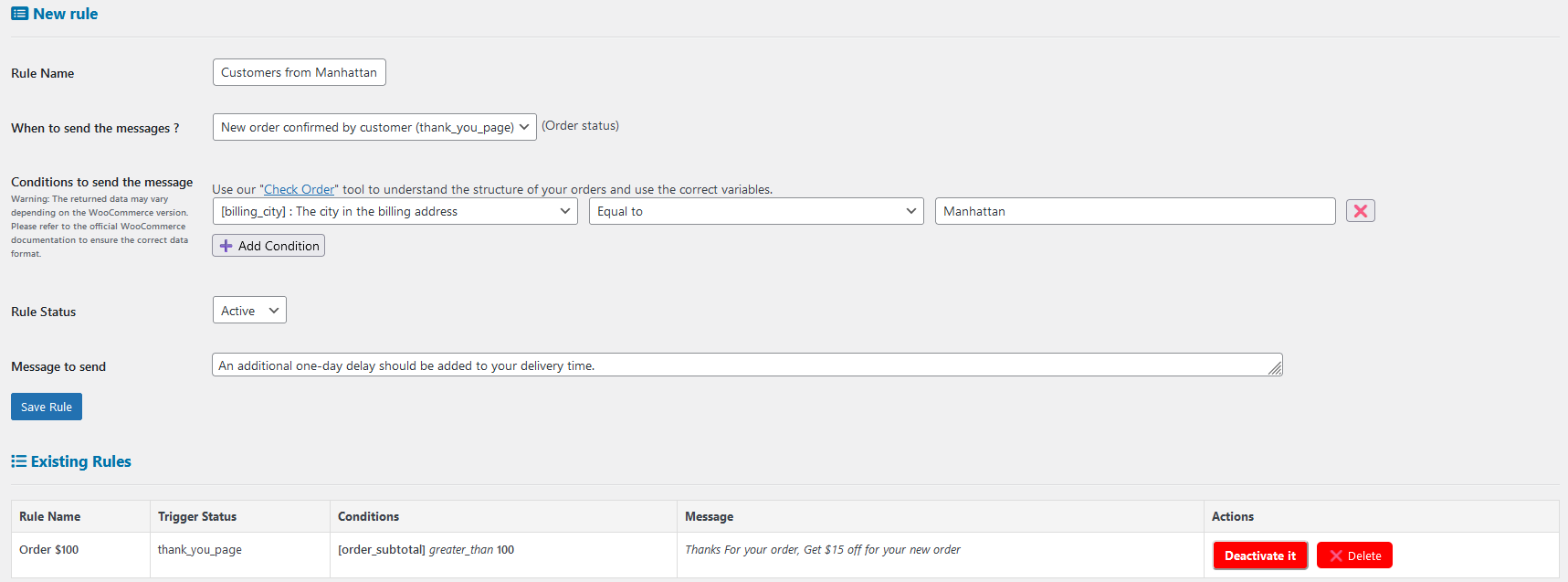 WooCommerce integration configuration example 2