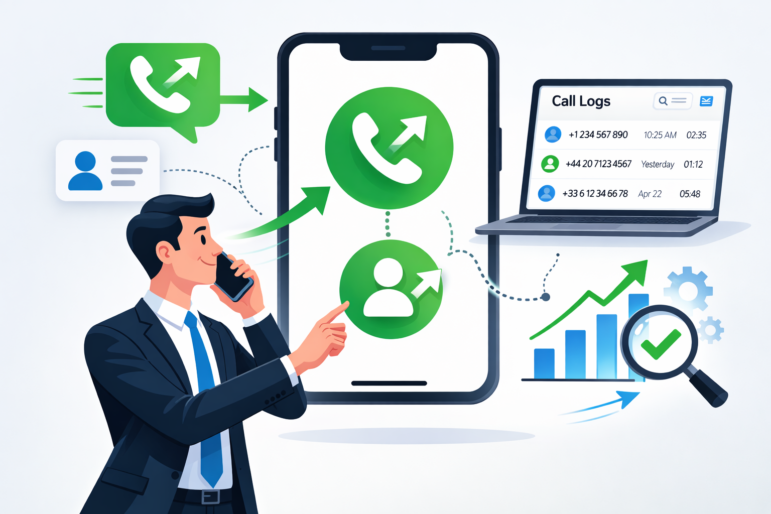 إدارة سجل المكالمات الصادرة من الهاتف المحمول باستخدام لوحة تحكم SMSMobileAPI وواجهة برمجة التطبيقات (API).