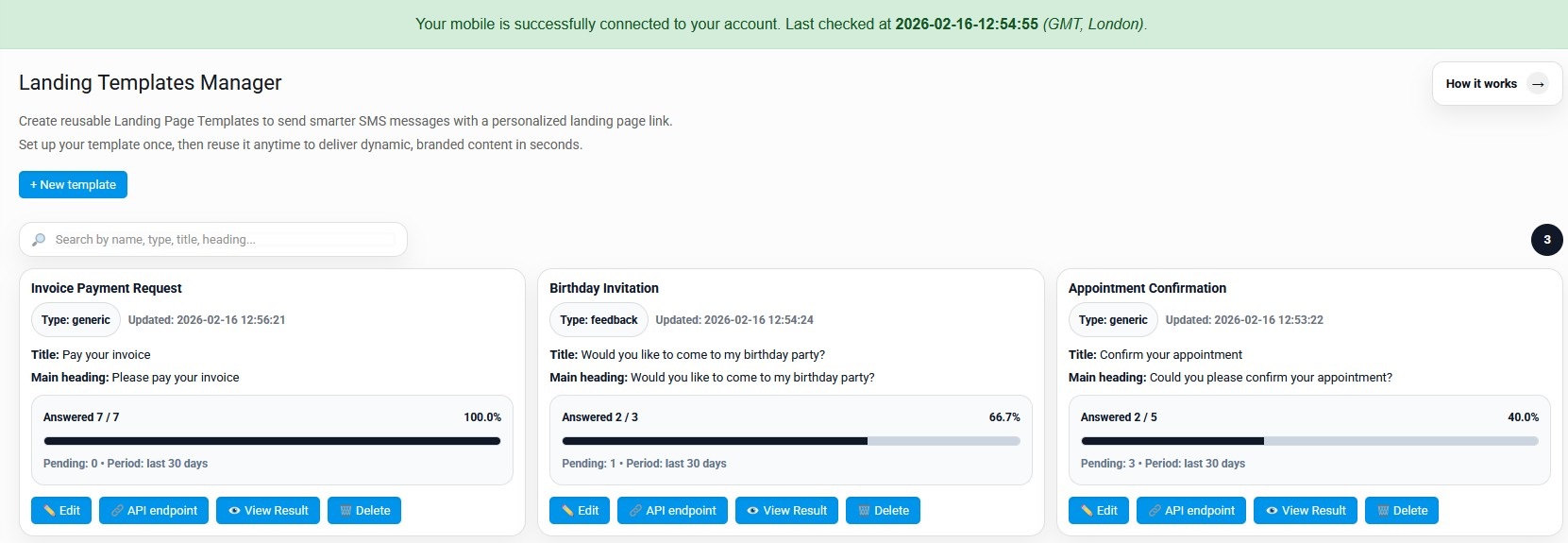 Landing Templates Manager overview